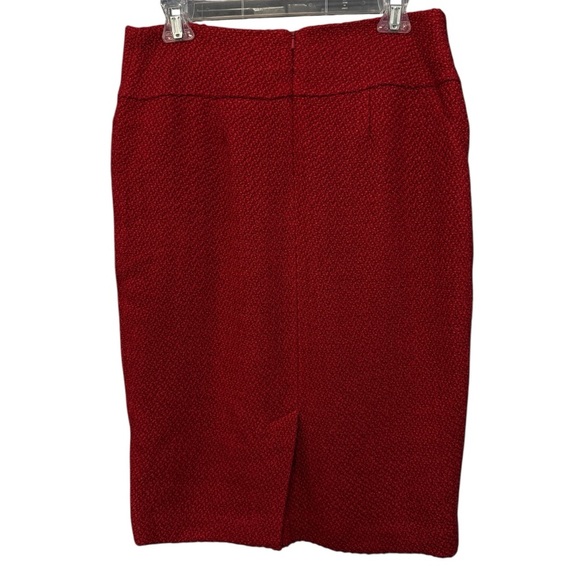 Moulinette Soeurs Red Wool Blend Textured Pencil Skirt Women’s 6 Lined 25” - Picture 2 of 6